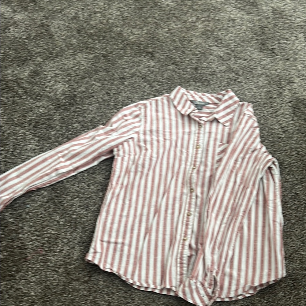 Natural Reflections Pink and White Button Down Shirt